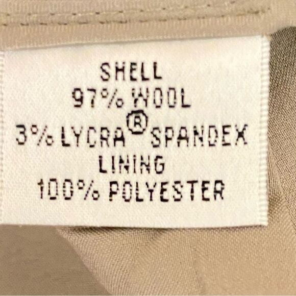 Talbots Tan Wool Blend Trousers Fully Lined Womens Size 6 Flat Front Dress Pants - Picture 6 of 7